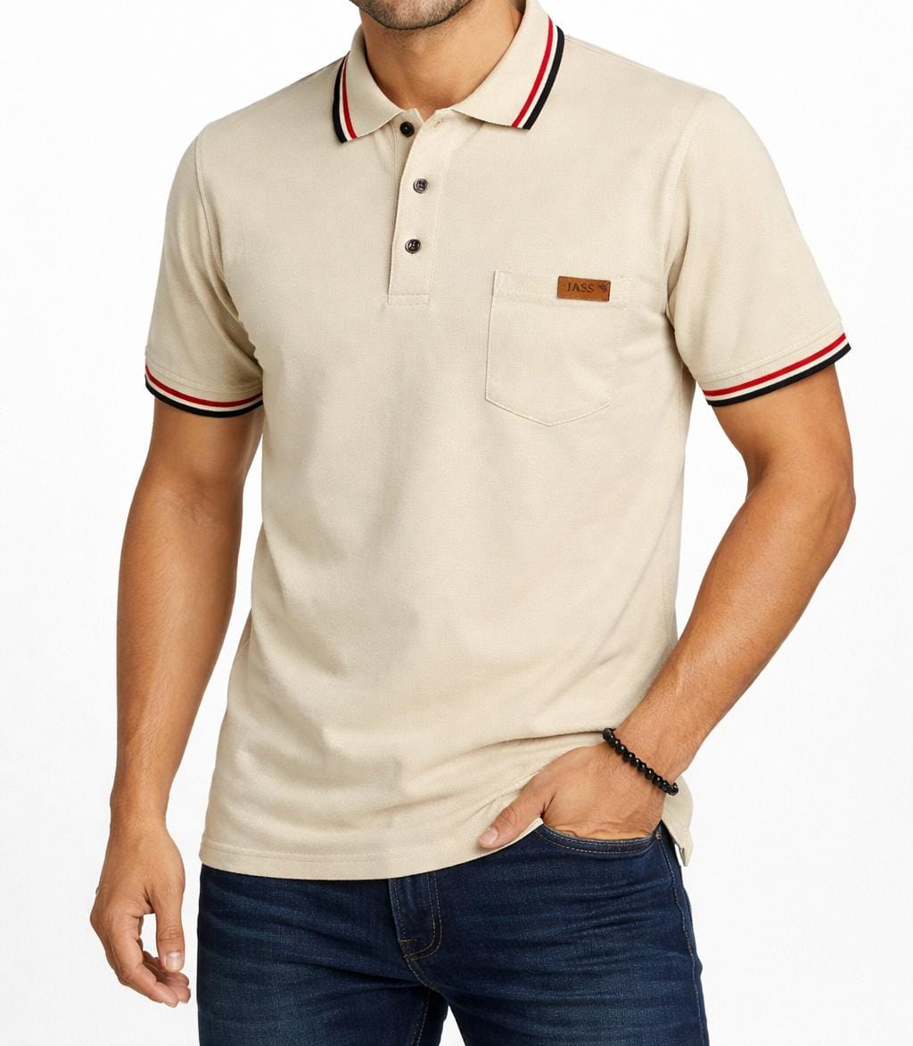 Camisa Polo 3 Botones Beige