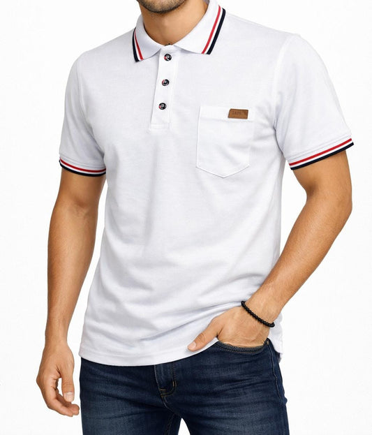 Camisa Polo 3 Botones Blanco